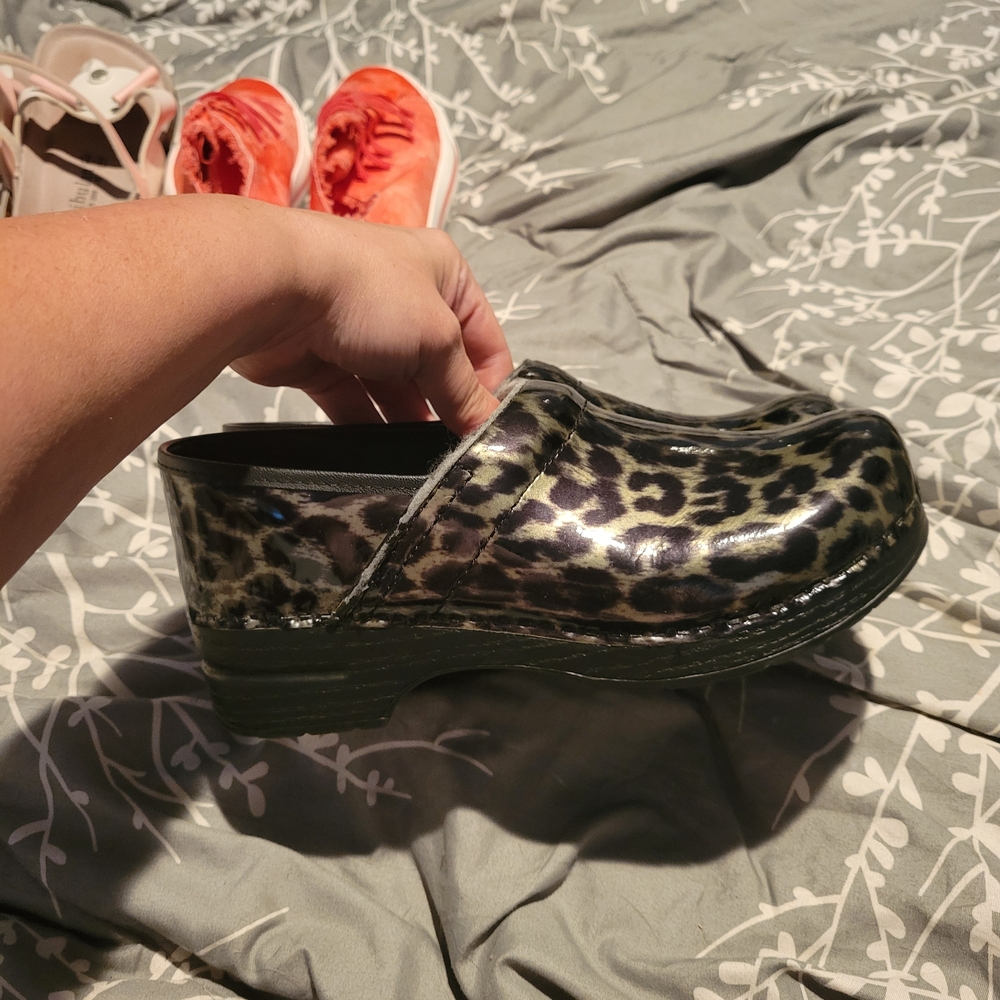 Dansko Leopard Print Mules